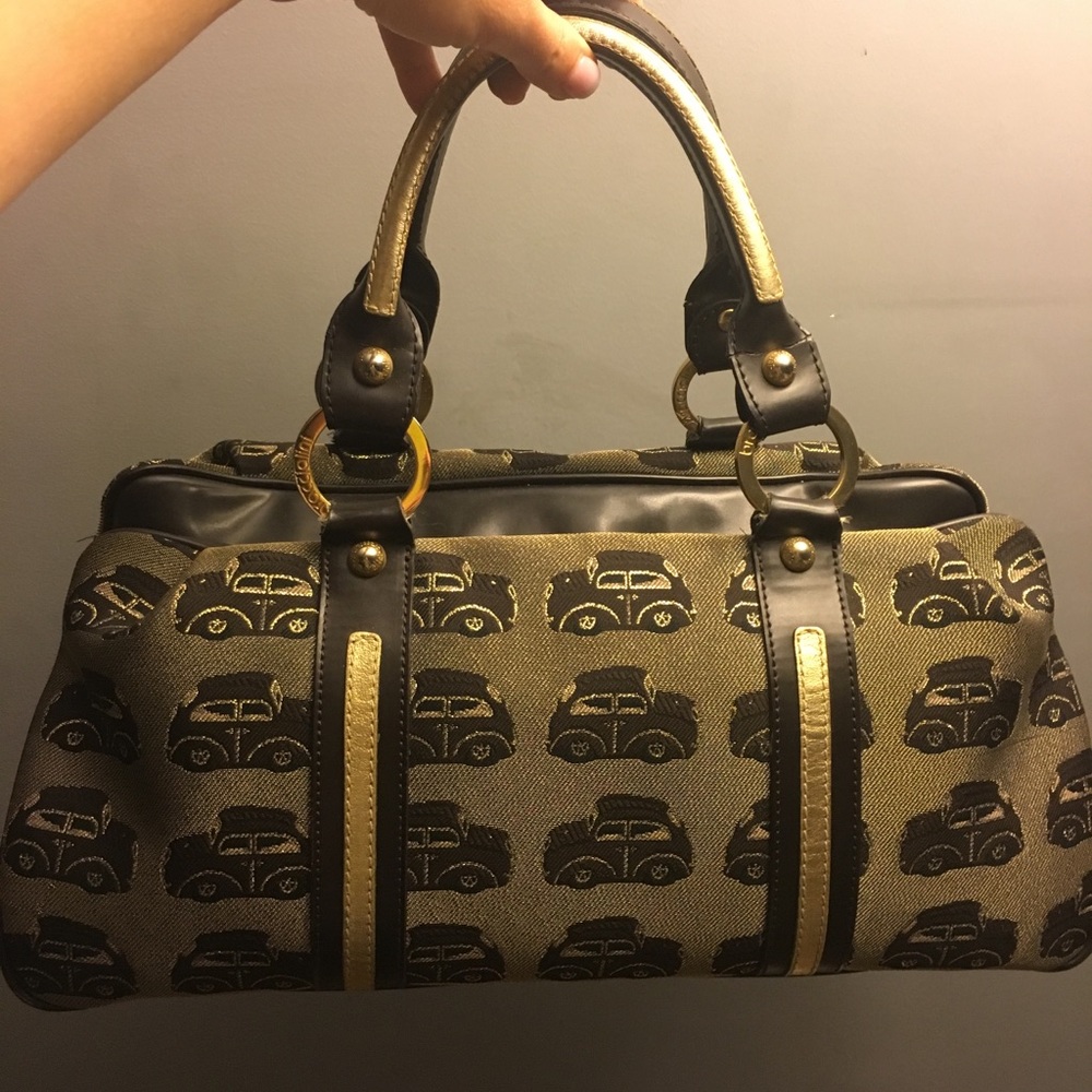 Braccialini leather and fabric bag